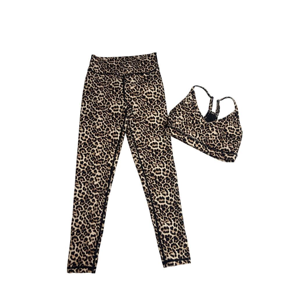 Zyia Active Leopard Print Leggings & Sports Bra Set Size XS / 4
